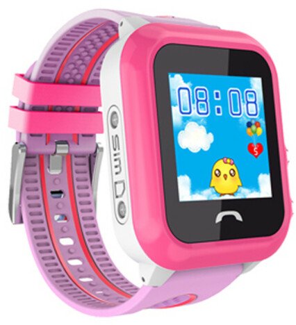 Ceas GPS Copii, iUni Kid27, Touchscreen 1.22 inch, BT, Telefon incorporat, Buton SOS, Roz + Boxa Cad